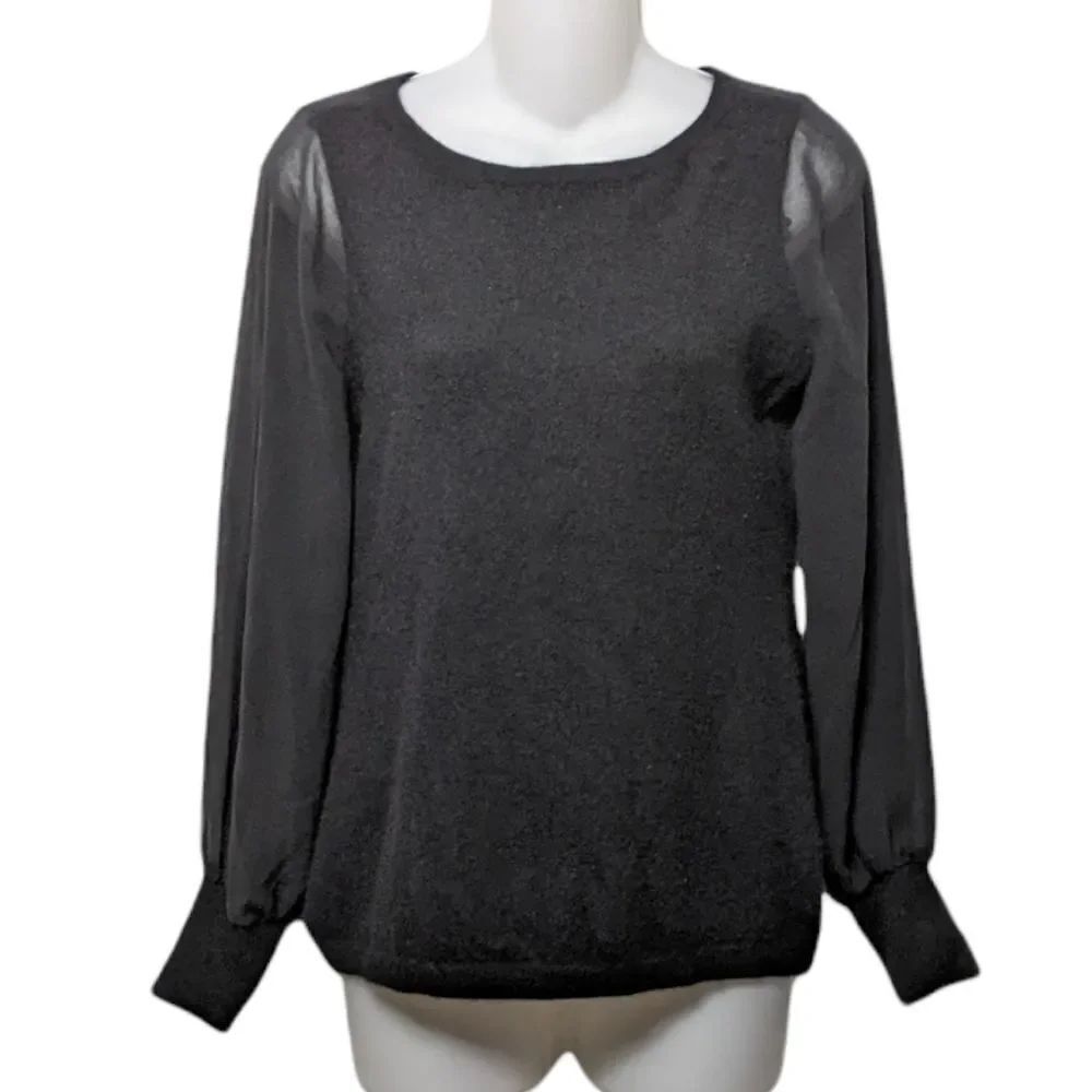 CHARTER CLUB Luxury Cashmere Sheer Sleeve Sweater